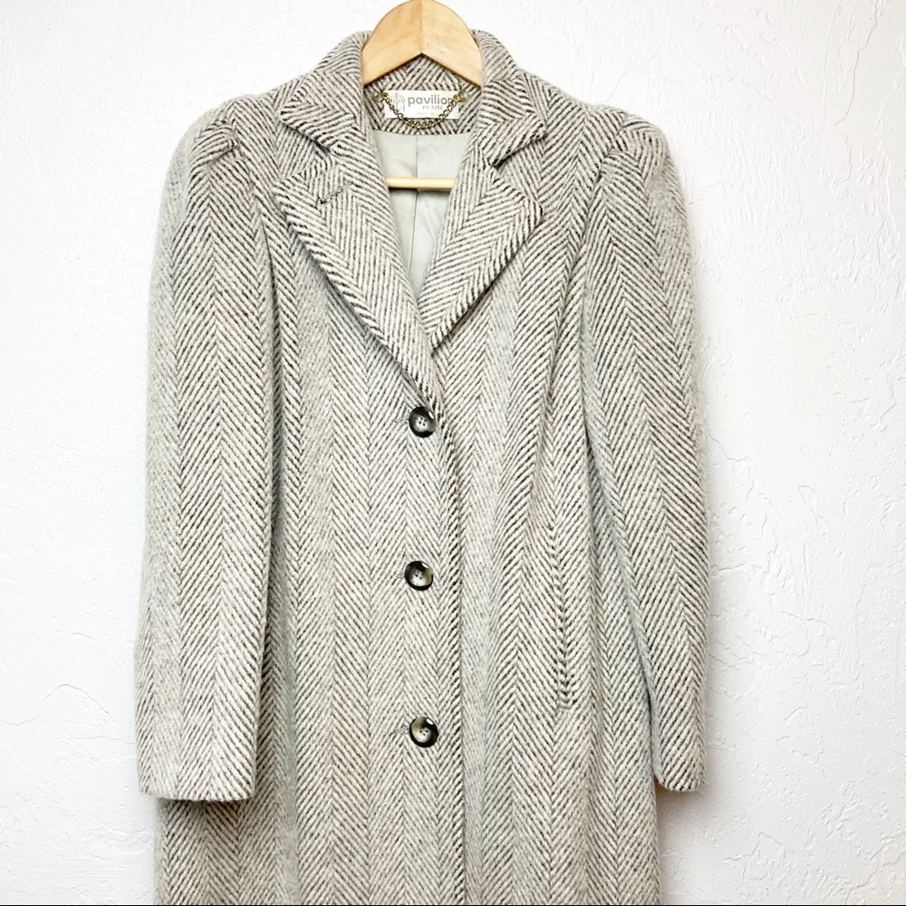 Pavilion petite grey and cream tweed wool coat - Picture 2 of 9